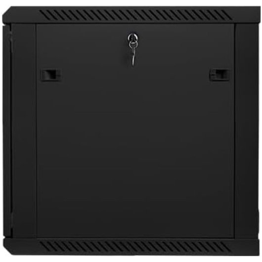 Armario rack Lanberg WF01-6612-10B 12U Mural 19" 60kg Cristal Templado Negro Autoensamblable