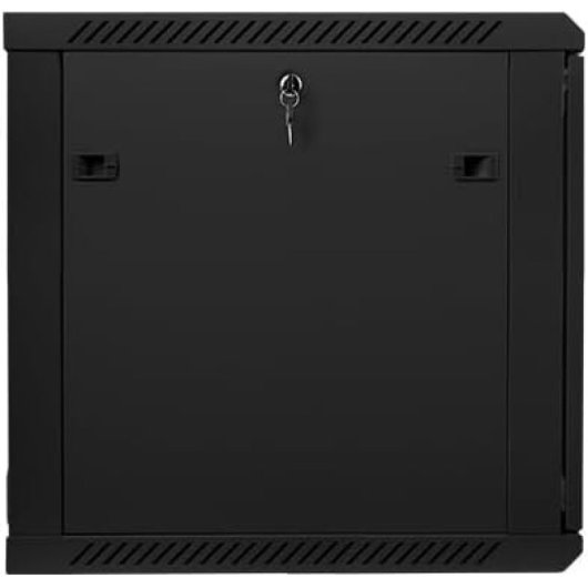 Armario rack Lanberg WF01-6612-10B 12U Mural 19" 60kg Cristal Templado Negro Autoensamblable