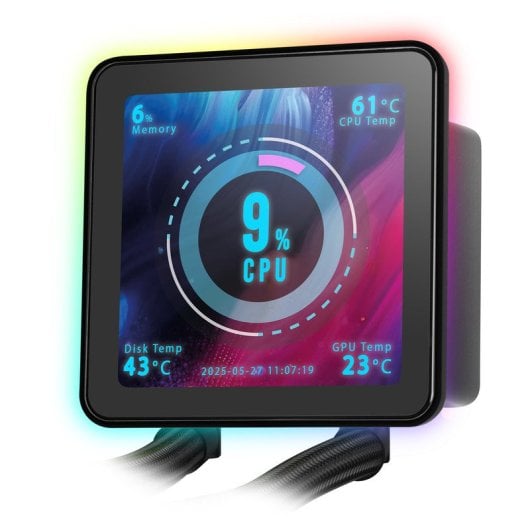 Mars Gaming Ml-visionpro240 Refrigeración Líquida Aio Tdp 500w 2x Ventiladores Argb Pantalla Negro