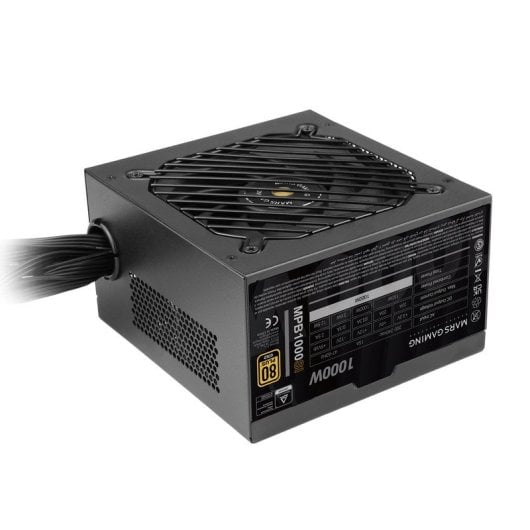 Mars Gaming Mpb1000si Fuente Alimentación Pc Atx 1000w 7 Años De Garantía 80plus Gold 90% Negro