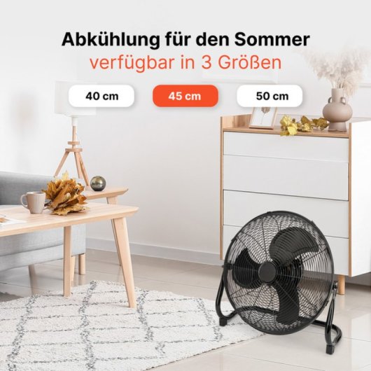 Ventilador ProfiCare Retro XL 45cm 100W Ultra Silencioso 3 Velocidades