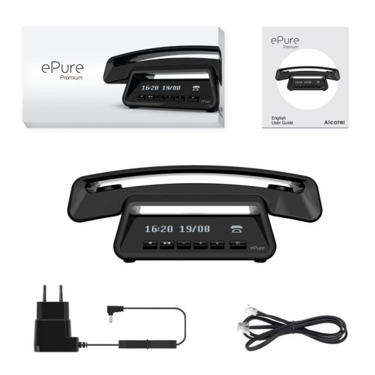Alcatel ePure Premium Schnurlostelefon mit Anrufbeantworter, Dual-Display und Sperre