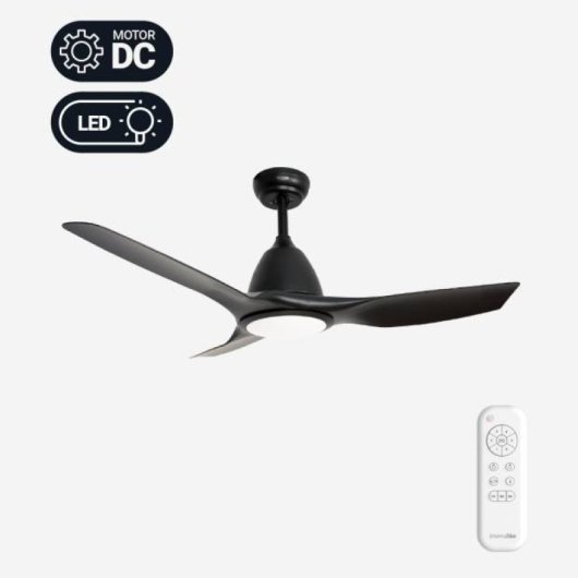 Ventilador Techo Universal Blue ALISIOS DC 132cm 26W LED 20W Control Remoto Negro