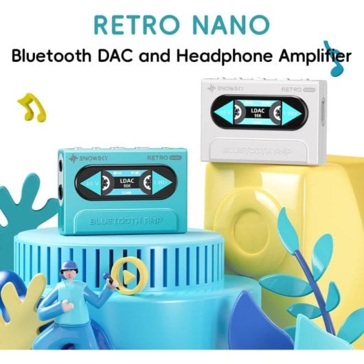 Amplificador/DAC FiiO Snowsky Retro Nano Branco com design retro e Bluetooth Branco