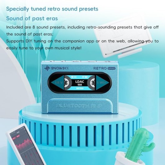Amplificador/DAC FiiO Snowsky Retro Nano Branco com design retro e Bluetooth Branco