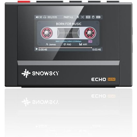 FiiO Echo MINI MP3-Player, 8 GB, Bluetooth 5.3, 3,5 mm/4,4 mm Ausgänge, Schwarz