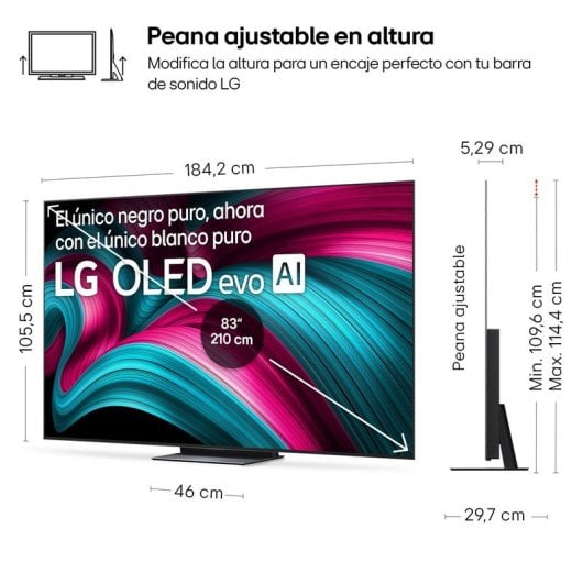 TV LG OLED evo AI OLED83C54LA 83" 4K Ultra HD Dolby Atmos G-SYNC HDMI 2.1 Smart TV