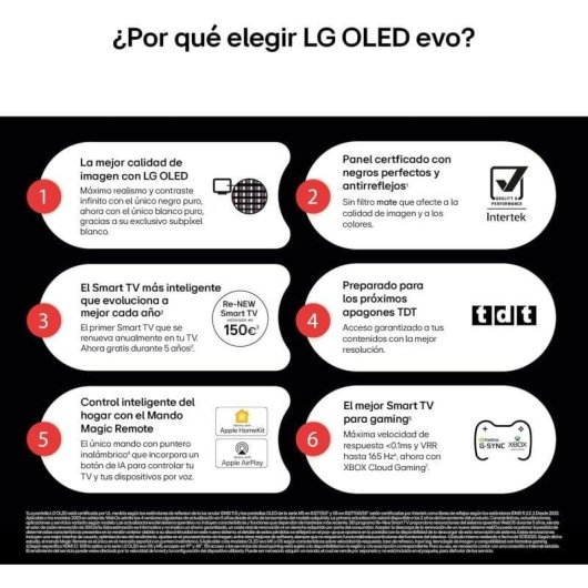 TV LG OLED evo OLED42C54LA 42" 4K UltraHD 144Hz Smart TV WebOS HDR10 Dolby Vision Dolby Atmos