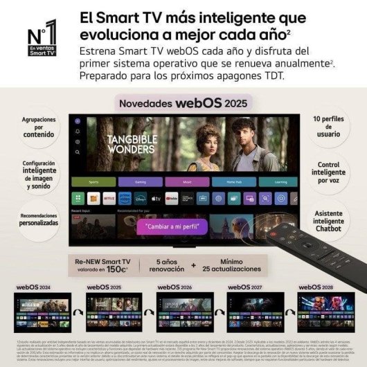 TV LG OLED OLED77B56LA 77" 4K UltraHD 120Hz Smart TV WebOS HDR10 Dolby Atmos