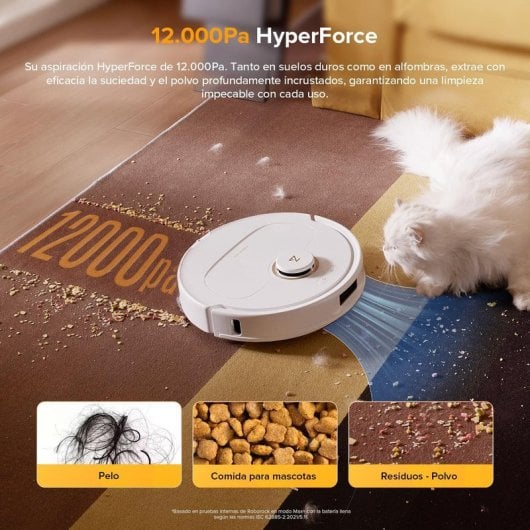 Robot Aspirador Roborock Qrevo S5V 12.000Pa, fregado FlexiArm, vaciado automático y mopa inteligente