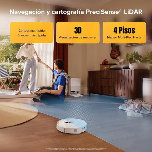 Robot Aspirador Roborock Qrevo S5V 12.000Pa, fregado FlexiArm, vaciado automático y mopa inteligente