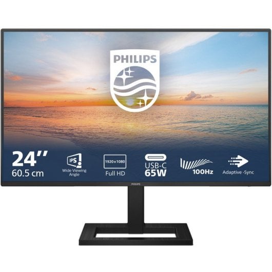 Monitor Philips 1000 series 24E1N1300AE/00 23.8" 1080p 100Hz IPS USB-C Altura Ajustable Altavoces LowBlue