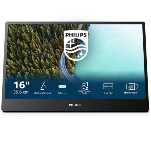 Monitor Philips 3000 Series 16B1P3302/00 15.6" 1080p 75Hz IPS Portátil USB-C Power Delivery VESA
