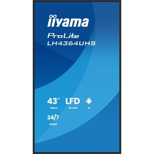 iiyama LH4364UHS-B1AG 43″ 4K Ultra HD LED Android 24/7 WiFi Digital Signage Display