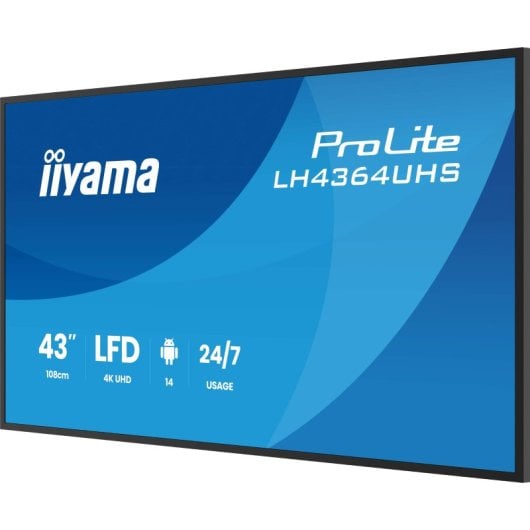 iiyama LH4364UHS-B1AG 43″ 4K Ultra HD LED Android 24/7 WiFi Digital Signage Display