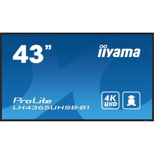 Écran professionnel iiyama LH4365UHSB-B1 43″ 4K UHD 800 nits Android 11 Wi-Fi 24h/24 et 7j/7