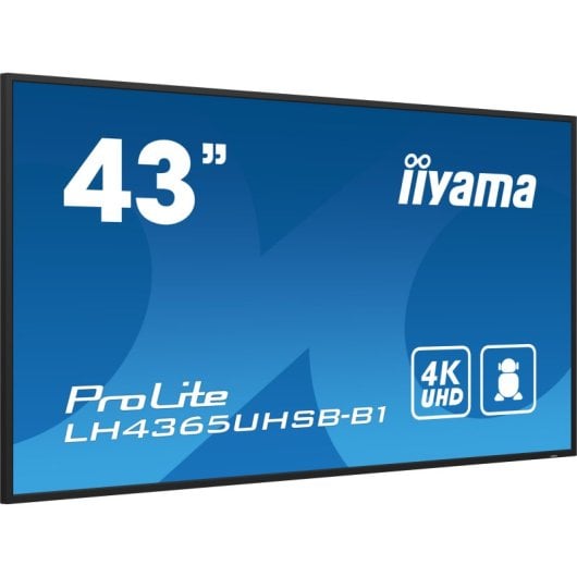 Écran professionnel iiyama LH4365UHSB-B1 43″ 4K UHD 800 nits Android 11 Wi-Fi 24h/24 et 7j/7