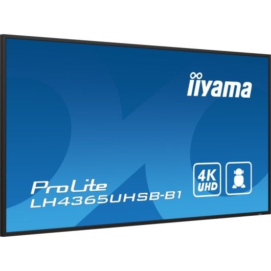 Écran professionnel iiyama LH4365UHSB-B1 43″ 4K UHD 800 nits Android 11 Wi-Fi 24h/24 et 7j/7