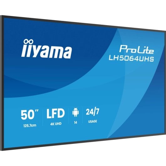Pantalla Digital iiyama LH6564UHS-B1AG 65? 4K UHD 500 cd/m² Android WiFi Profesional