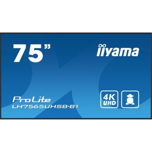 iiyama LH7575UHS-B1AG 75″ 4K UHD IPS 500cd/m² HDMI DP USB Android 11 WiFi 24/7-Display
