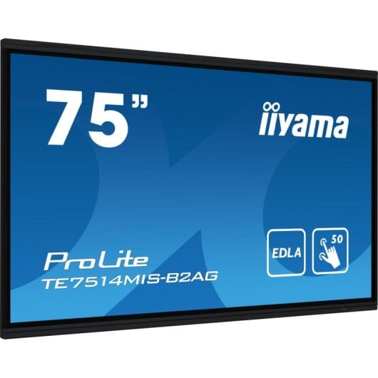 Monitor Interactivo iiyama PROLITE TE7514MIS-B2AG 75" 4K Android 13 Touch Wi-Fi PureTouch-IR