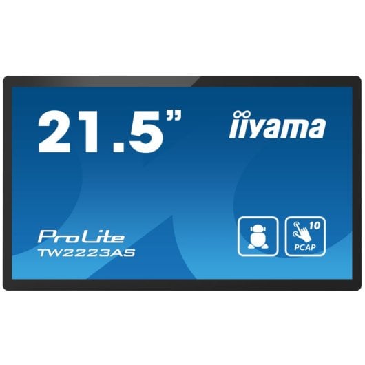 Écran tactile interactif iiyama TW2223AS-B2 21,5 pouces Full HD 10 points avec Android 12 Wi-Fi
