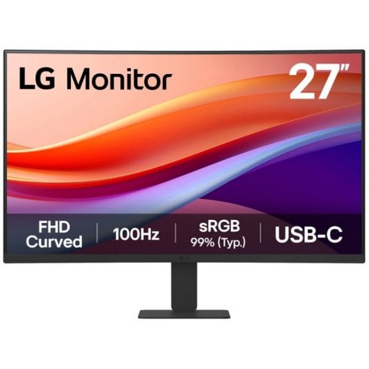 Monitor LG 27U421A-B 27" Full HD 100Hz VA Curvo HDR10 USB-C Flicker Free Negro