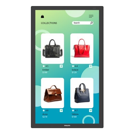 Monitor Tátil Philips 31.5″ Full HD Android 4GB/32GB 350 nits 24/7 WiFi SoC
