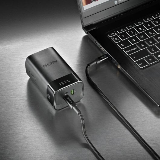 NGS TWIX 20 Externer Akku, 20000 mAh, 65 W, Power Delivery 3.0, PPS, Quick Charge 3.0, Schwarz