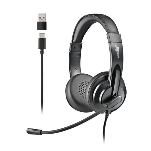 Auriculares NGS con cable USB-C y USB-A, micrófono flexible y filtrado de ruidos