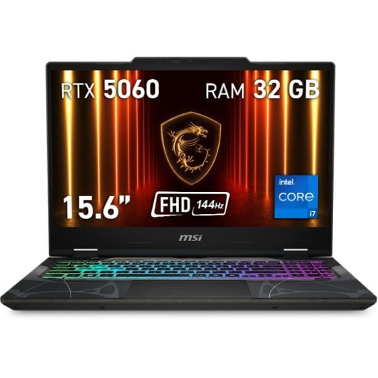 Laptop MSI Cyborg 15 B2RFWKG Intel Core 7 240H 32GB DDR5 1TB SSD RTX 5060 15.6" FHD RGB Wi-Fi 6E