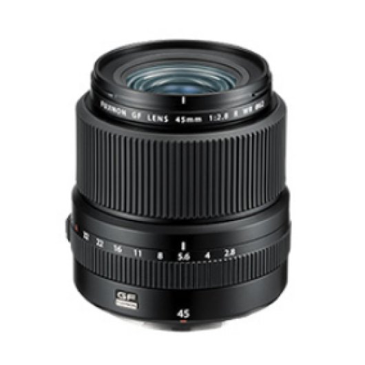 Fujifilm FUJINON GF 45 mm F2.8 R WR Objektiv, 11 Elemente, 0,14-fache Vergrößerung, Schwarz