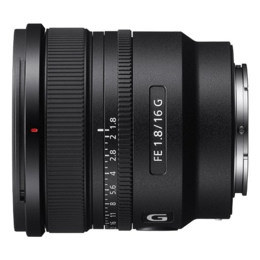 Sony 16 mm f1.8 E-Mount-Objektiv, Weitwinkel, 11 Lamellen, 0,15 m Fokus