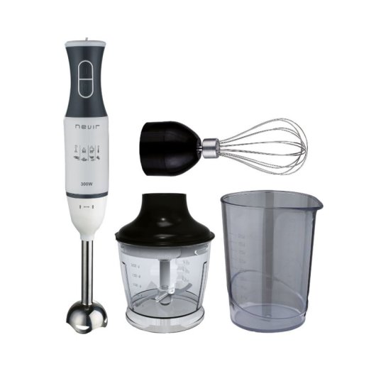 Batidora de mano Nevir NVR-8342BA 300W 2 velocidades acero inoxidable y accesorios