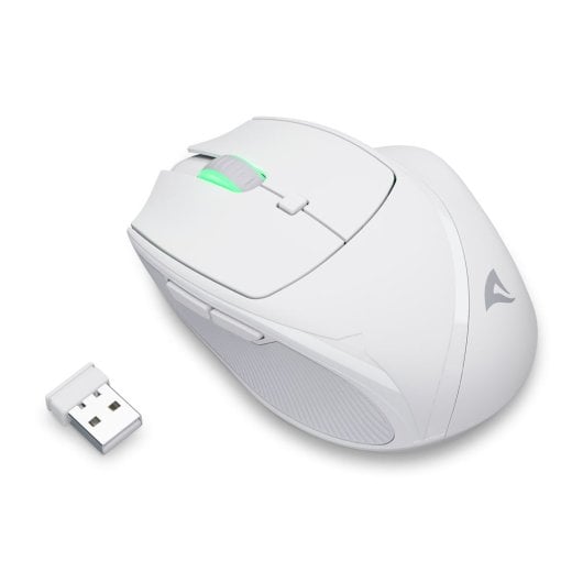 Ratón Sharkoon OfficePal M25W Wireless RF USB-C 4000 DPI 6 Botones RGB Blanco