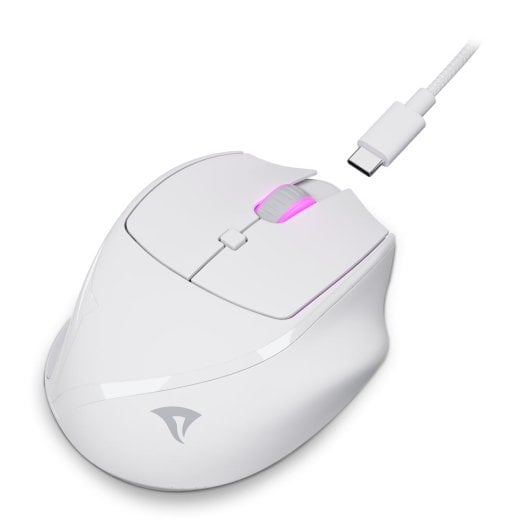 Ratón Sharkoon OfficePal M25W Wireless RF USB-C 4000 DPI 6 Botones RGB Blanco