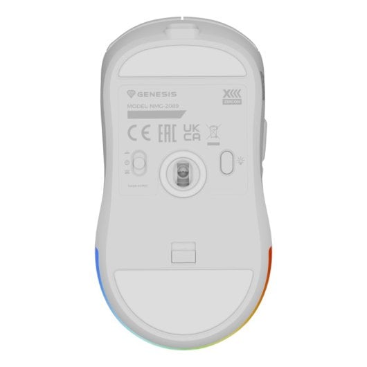 Ratón Gaming GENESIS Zircon XIII inalámbrico 26000 DPI Pixart PAW3395 RGB Blanco 77g