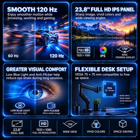Alurin CoreVision 120IPSLite 23,8" Full HD IPS 120Hz FreeSync