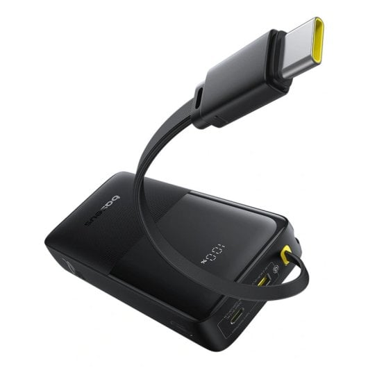 Baseus Bipow 2 Power Bank con Pantalla Digital y Cable USB-C Integrado 20000mAh 20W Negro