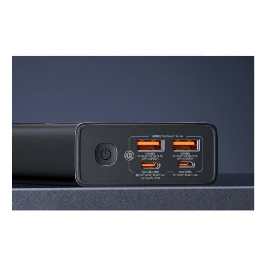 Power Bank Baseus 20000mAh 65W Nero Display Veloce USB-C Multi-dispositivo