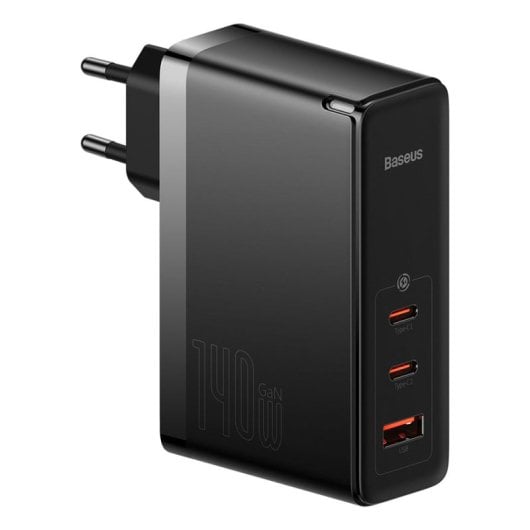 Chargeur Baseus GaN5 Pro 140 W 2 ports USB-C, 1 port USB-A, PD 3.1 QC 3.0 GaN, noir