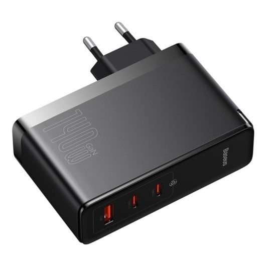 Chargeur Baseus GaN5 Pro 140 W 2 ports USB-C, 1 port USB-A, PD 3.1 QC 3.0 GaN, noir
