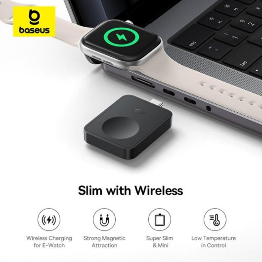 Chargeur sans fil magnétique Baseus MagPro 2,5 W pour Apple Watch USB-C ultra-fin et portable
