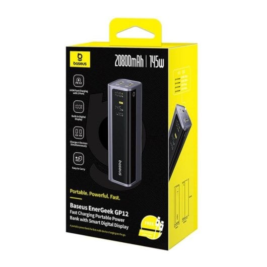 Power bank Baseus EnerGeek GP12 20800mAh 145W display digital 2xUSB-C 2xUSB-A carregamento rápido