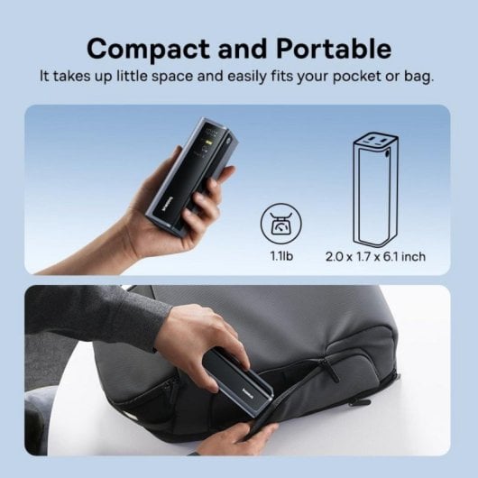 Power bank Baseus EnerGeek GP12 20800mAh 145W display digital 2xUSB-C 2xUSB-A carregamento rápido