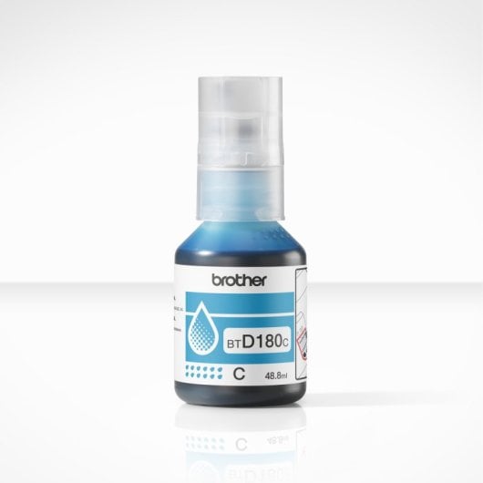 Bouteille d'encre cyan Brother BT5000C (5 000 pages) compatible avec les imprimantes DCP-T580DW/T583DW/T780DW