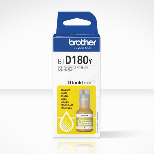 Cartucho de tinta amarelo Brother BTD180Y 5000 páginas compatível com DCP-T580DW/T583DW/T780DW
