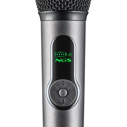 Micrófono NGS inalámbrico 2,4 GHz cardioide con pantalla LED y autonomía 30 horas