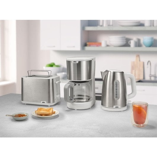 Cafetera de Goteo Braun KF1500WH 10 tazas 1000W Autoapagado AromaCarafe Filtro extraíble