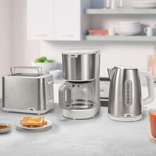 Cafetera de Goteo Braun KF1500WH 10 tazas 1000W Autoapagado AromaCarafe Filtro extraíble